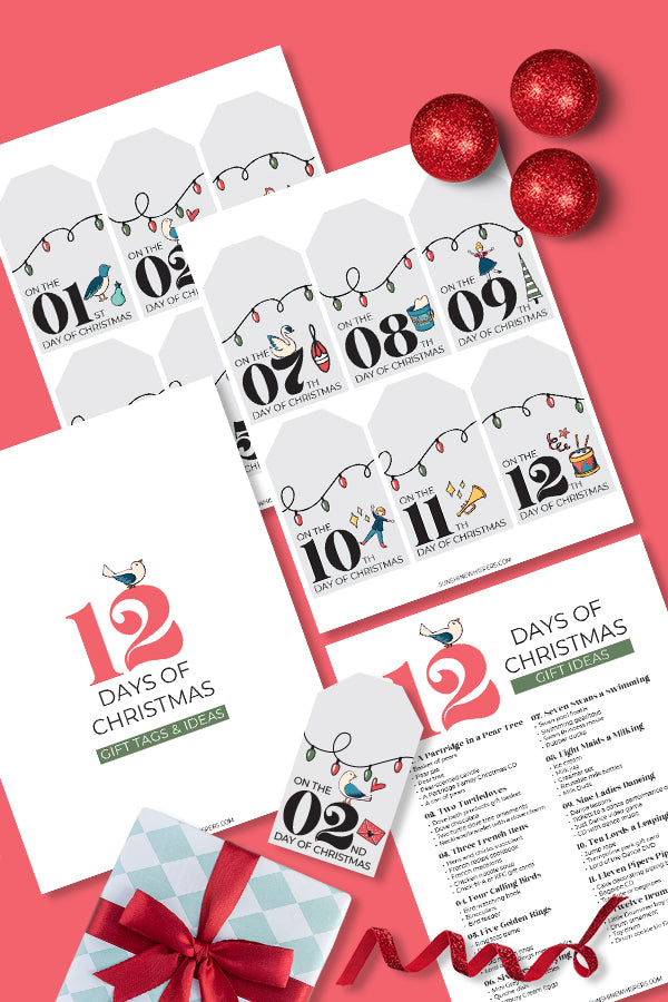 12 Days of Christmas Gift Tags and Ideas