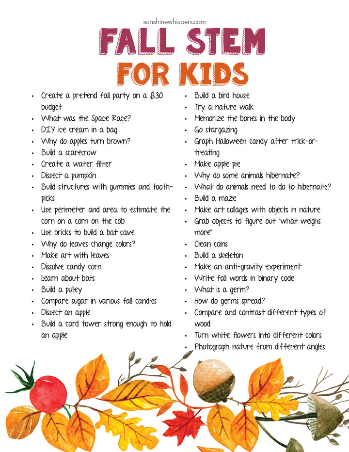 Fall Family Fun Activity Bundle