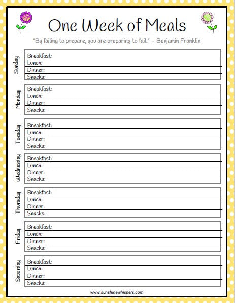 Grocery Shopping List and Menu Planner