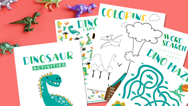 Dinosaur Coloring Book and Activity Pack Bundle