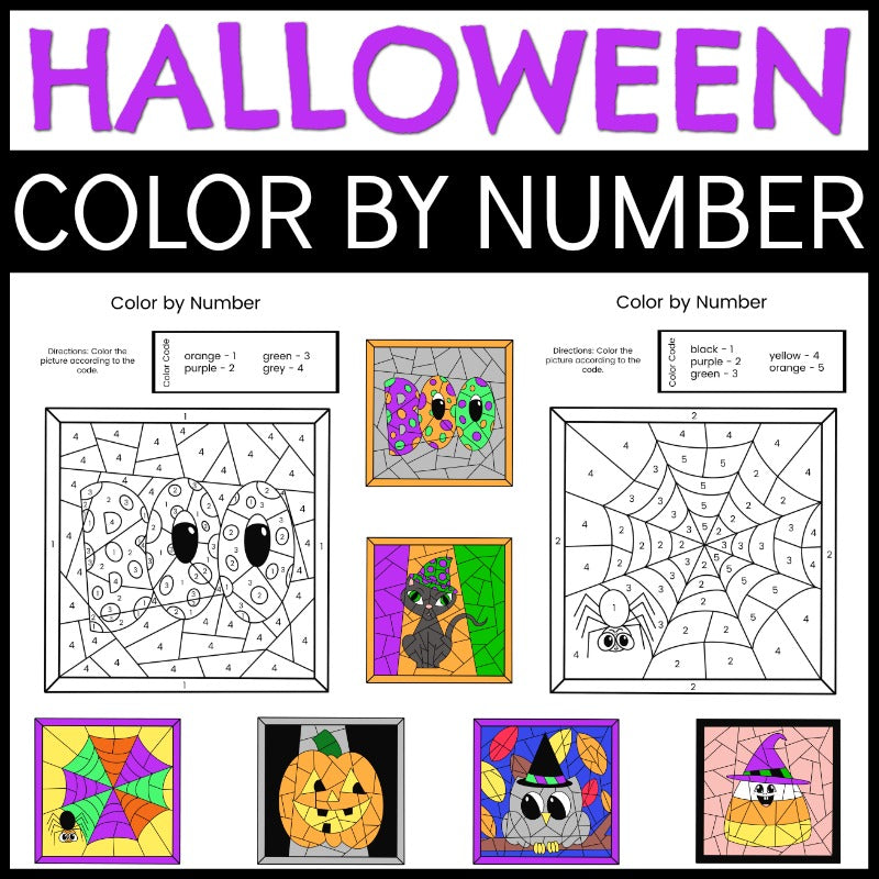 Halloween Color By Number Pages