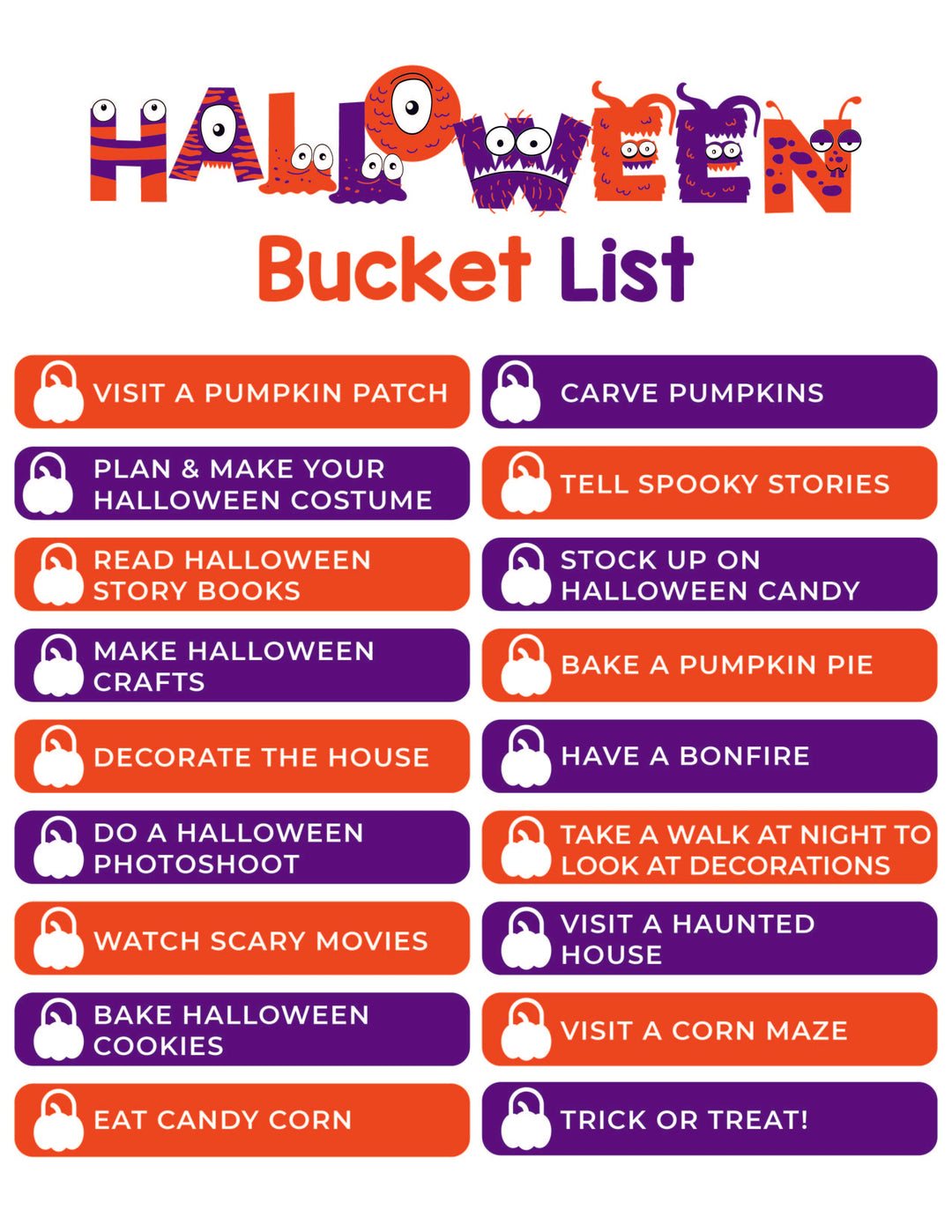 Spooky Fun Halloween Activities Printable Bundle