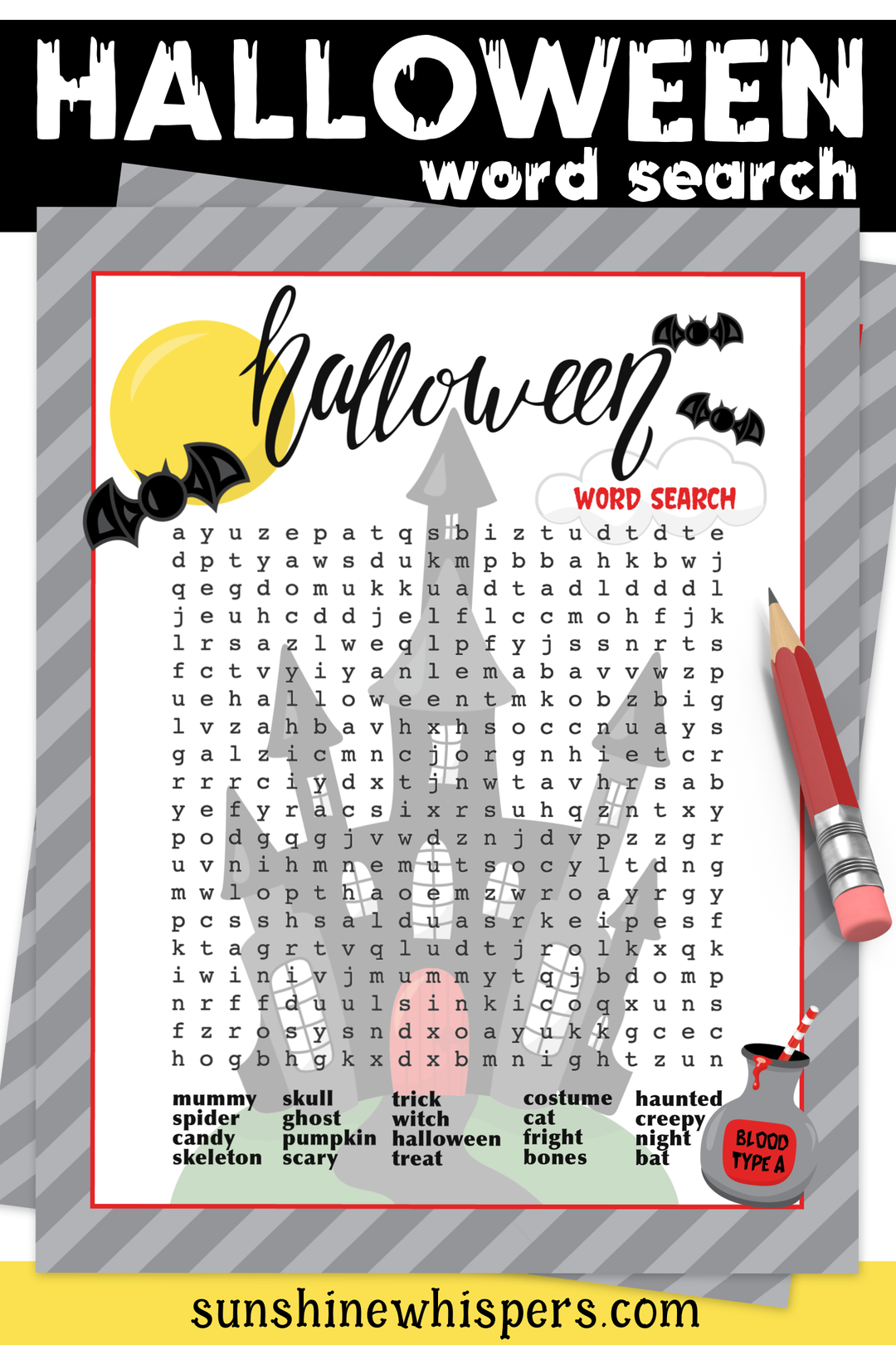 Halloween Word Search Printable