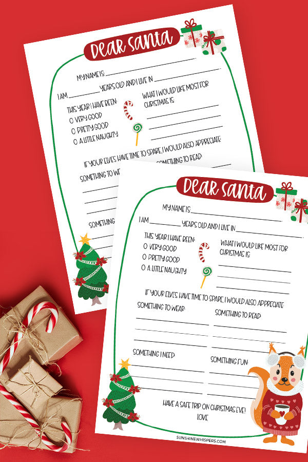 Letter to Santa Printable
