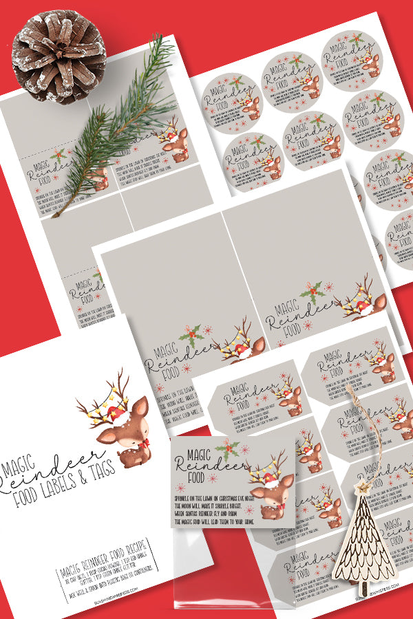 Magic Reindeer Food Label and Tags