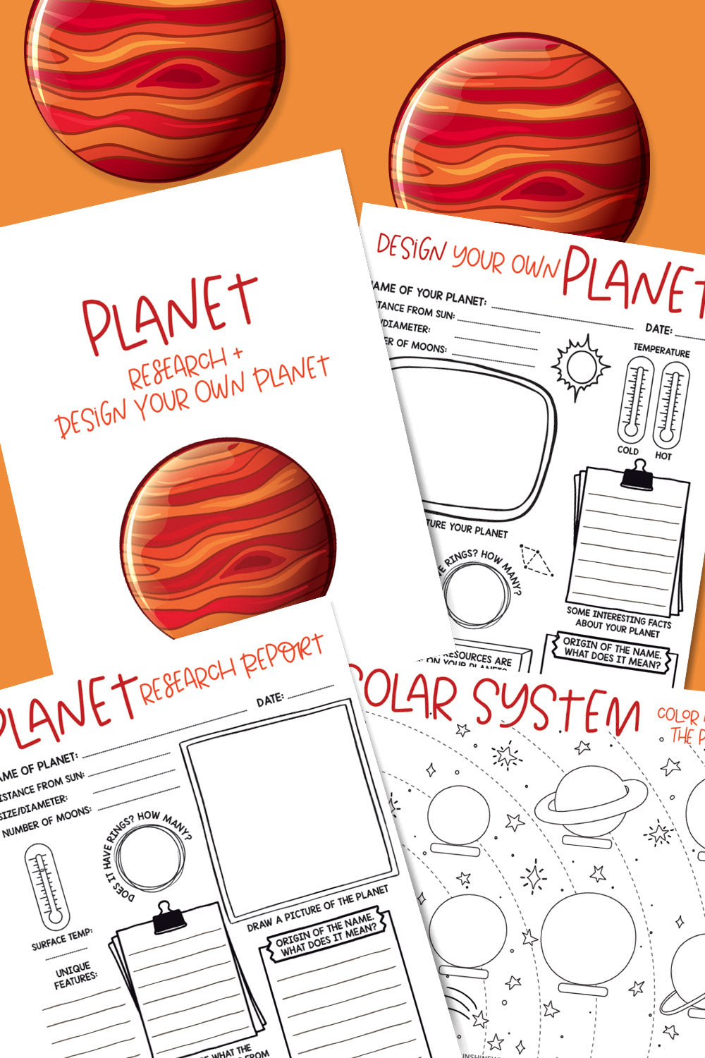 Planet Research/Design Your Own Planet Printable Pack