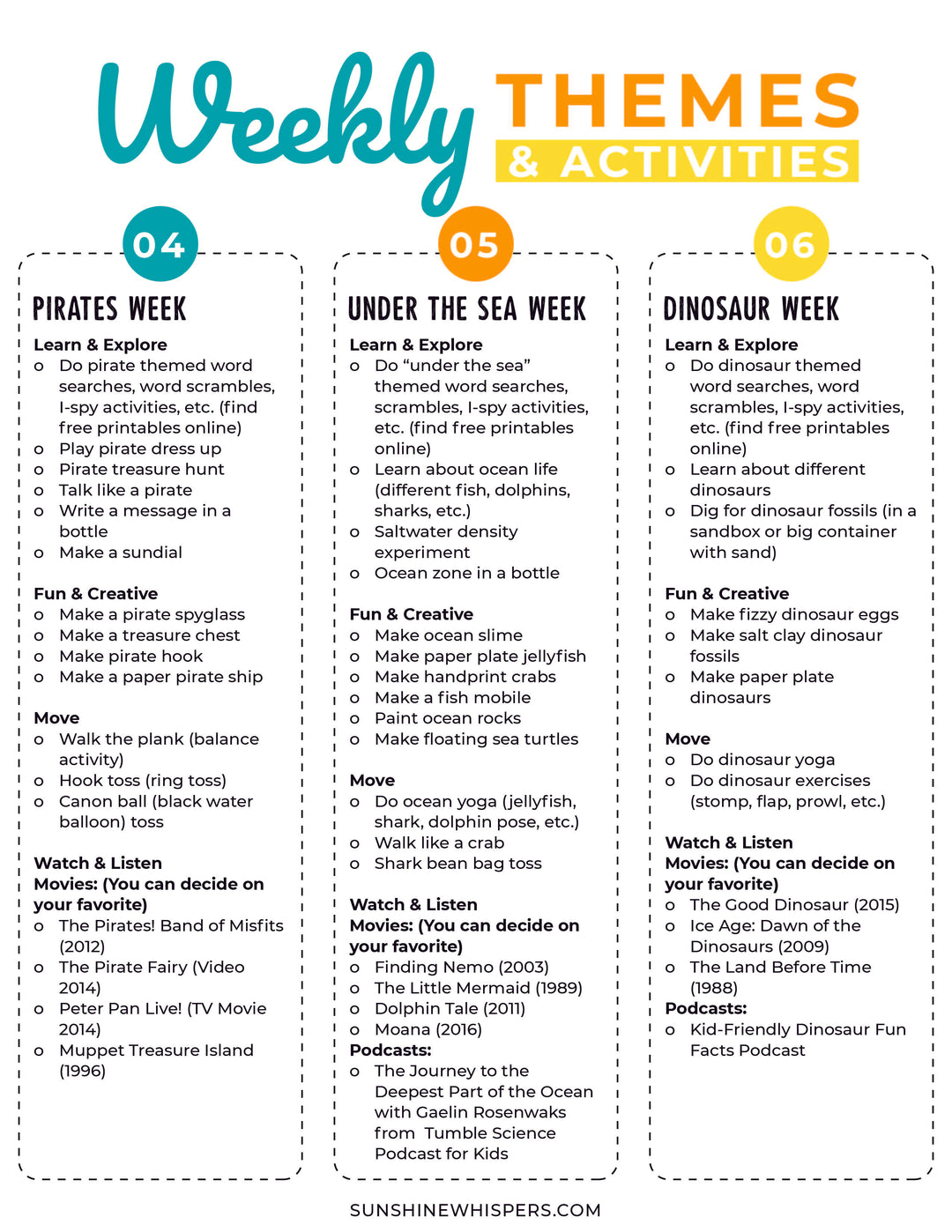 Summer Camp at Home Planner