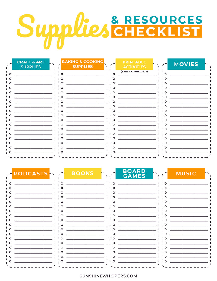 Summer Camp at Home Planner