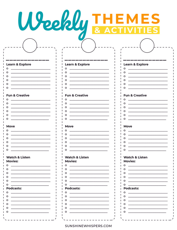 Summer Camp at Home Planner