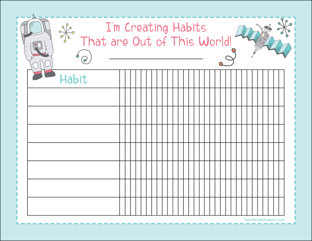 Space Habit Tracker For Kids