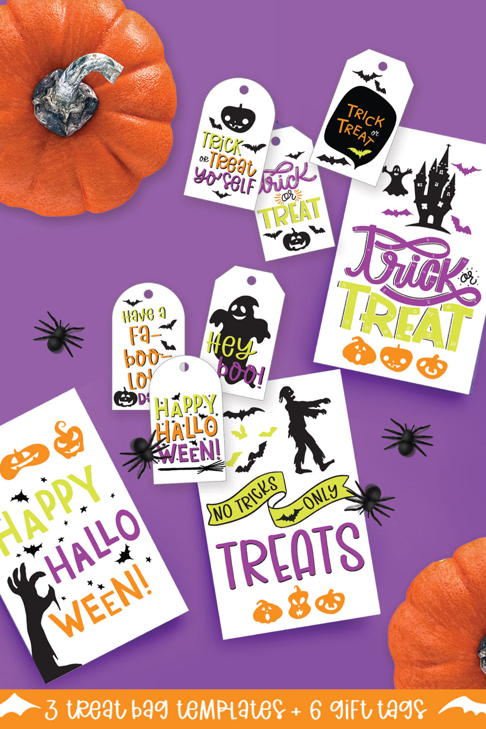 Trick or Treat Bag Templates and Printable Labels