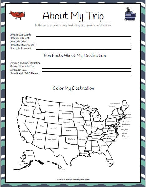 Kid's Travel Journal and Fun Guide
