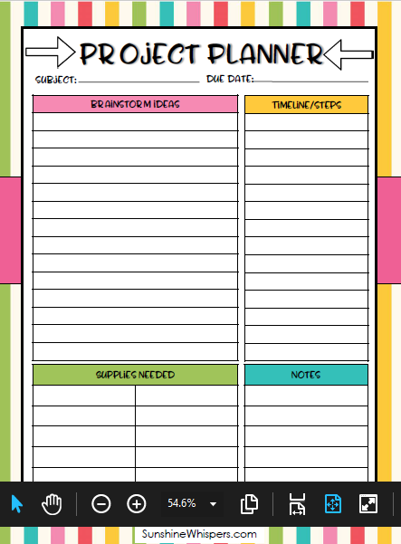 Printable Student Planner for 2020-2021 School Year