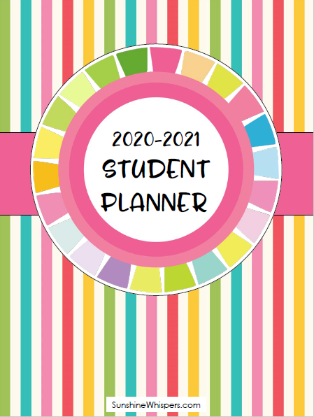 Printable Student Planner for 2020-2021 School Year